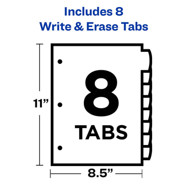 Avery Heavy-Duty View 3 Ring Binder with 2 Inch Rings, 8 Tab Reusable Write & Erase Plastic Binder Dividers, Clear Sheet Protectors, School Supplies Set (01685) Binder/Divider Set